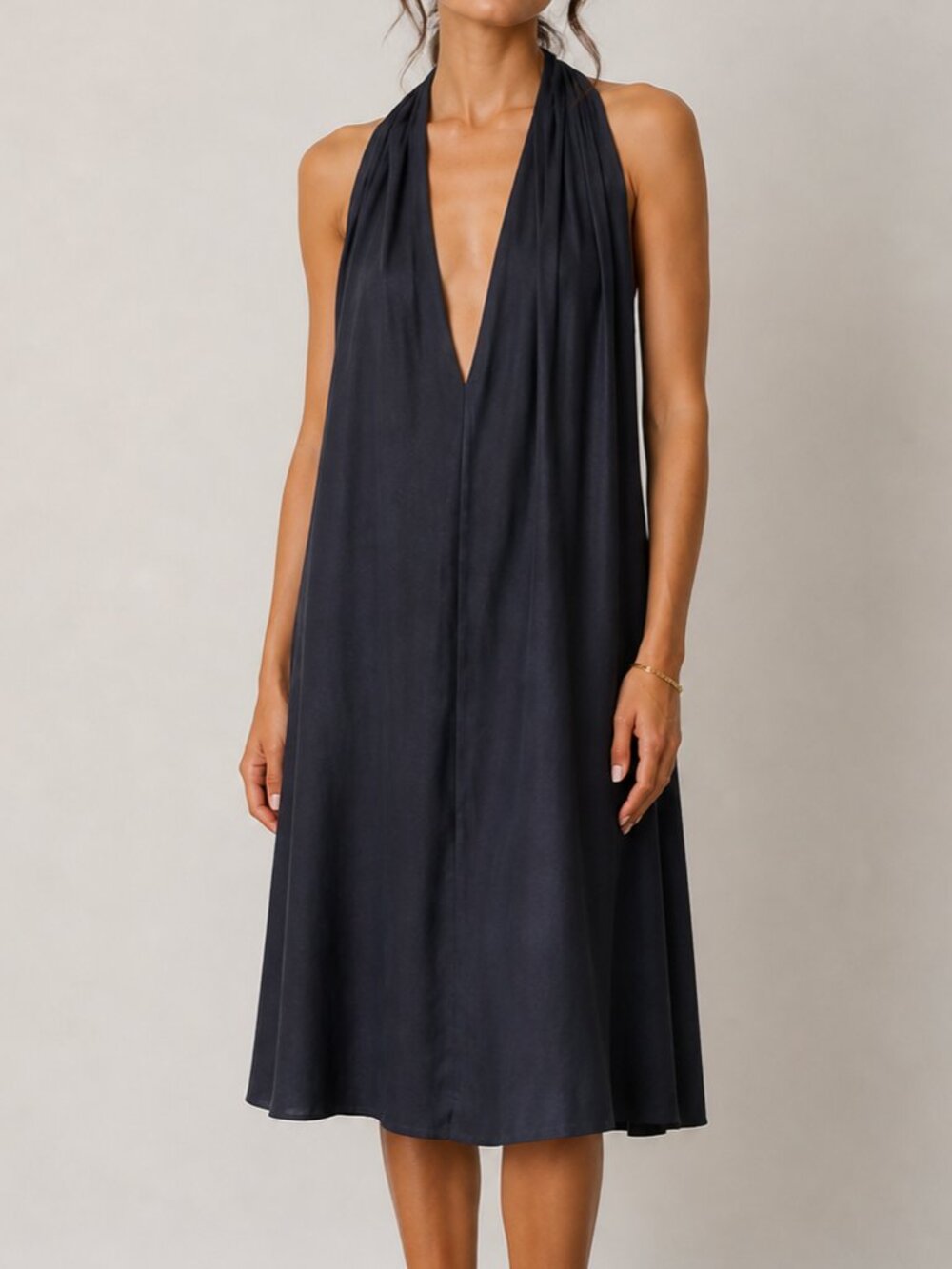 Samsoe Samsoe Halter Neck Midi Dress Charcoal Black Medium